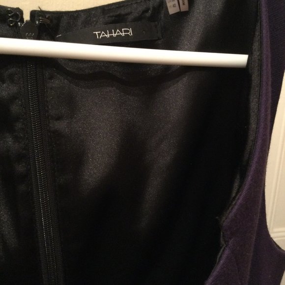 Gorgeous Tahari Dress, Size 8, Eggplant & Black - Picture 2 of 2